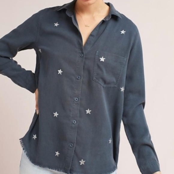 Anthropologie Cloth & Stone buttdown stargazer Top - Picture 3 of 8